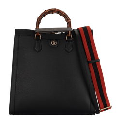 Large Diana Tote, Leather, Black, 703218, DB/B/S/E, 5*